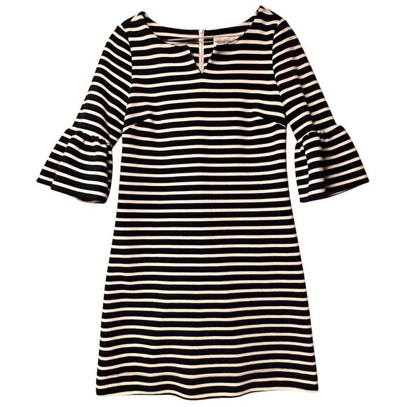 Elizabeth McKay De Jour Dress in Navy Striped Sz 6 Nautical Prep Resortwear - Picture 1 of 14